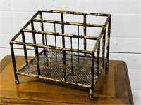 metal rattan style magazine rack