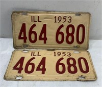 1953 Illinois 464 680 Pair of Plates