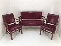 NACHMAN LOVE SEAT & 2 CHAIRS MCM