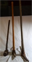 Vintage Lot Pick Axes and Sledge Hammer