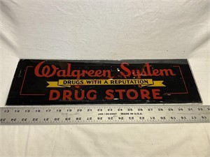 Rare Walgreen’s painted glass sign