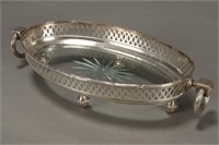 Continental Twin Handled Silver Dish,