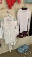 2 dresses, shirt, and robe 
Size medium