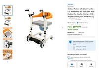 E8027  Lift Chair Wheelchair 180 Split Seat