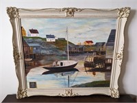 Vintage Framed Maritime Scene Print