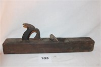 EARLY 22" WOODEN BLOCK PLANE - SIGNED