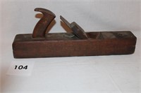 EARLY 16" WOODEN BLOCK PLANE - SIGNED