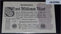 1923 2 Million German Mark Note