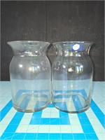 Glass milk can shaped vases