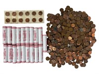 19 US Lincoln Penny Bank Rolls & Unsearched