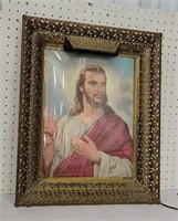 Jesus print in brass frame