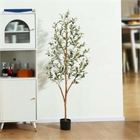 5'  5 ft Artificial Olive Plant with Realistic Lea