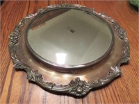 Rare Silver Plate Riser with Mirror - Beautiful