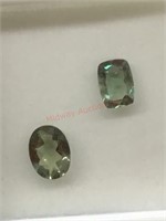 1.72CT TOTAL WEIGHT 2 AMDESINE GREEN STONES