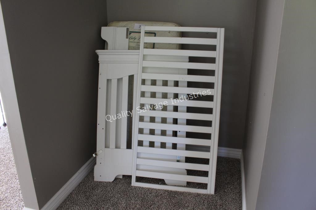 white baby crib & mattress