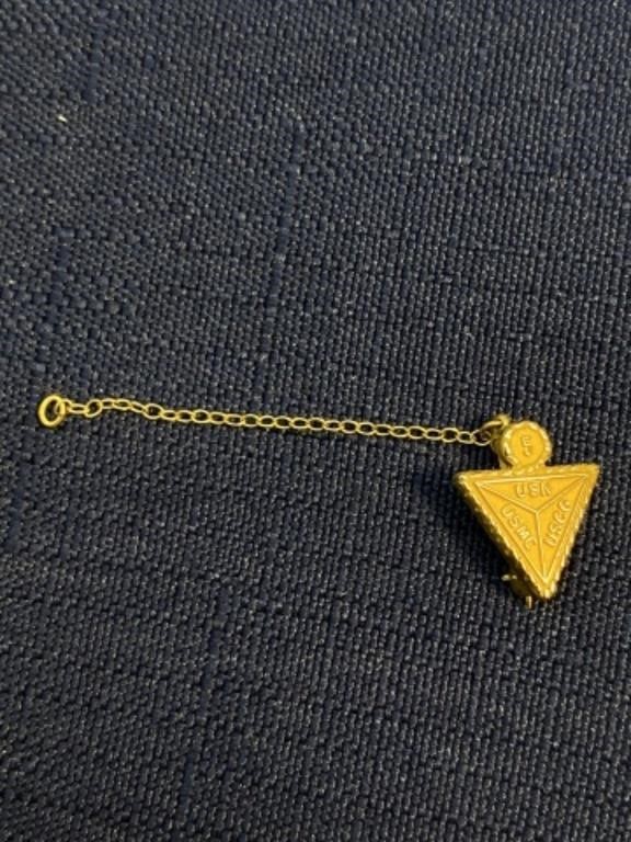 Goldfill Marines navy Coast Guard triangle pin