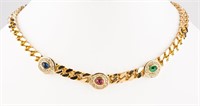 Christian Dior Glass Cabochon Necklace