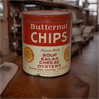 Vintage Butternut Chips Crackers Tin