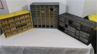 3 Wall Mount Storage Bin w/some Contents