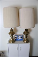 Pair of Brass End-table Lamps