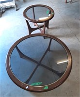 Glass top round tables 25" diameter 20" tall and