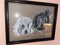 Pastel of Two Dogs by HALEY 1997 -