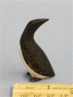 2 1/2" ivory carving of an arctic bird, heavy inke