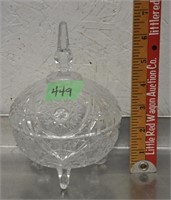 Footed crystal candy dish w/lid