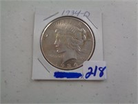 1934-D Peace Dollar Silver