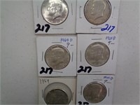 6-1964 P & D 90% Silver Halves 3.00 Face Silver