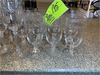 GROUP OF 20 FOSTORIA HOLLY PATTERN GLASSES