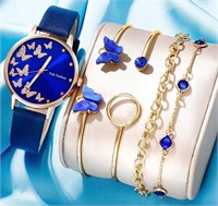 Womens butterfly watch and jewelry set