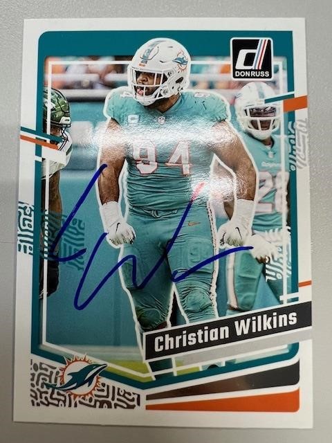 Dolphins Christian Wilkins Signed Card COA