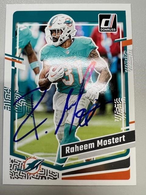 Dolphins Raheem Mostert Signed Card COA