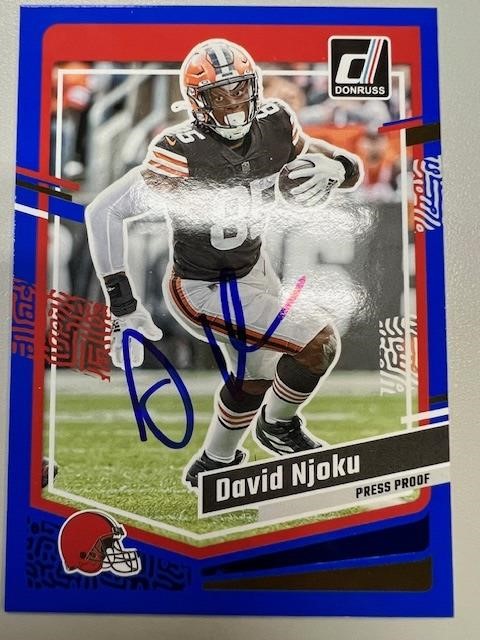 Browns David Njoku Signed Card with COA