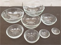 Set of 8 Duralex Glass Nesting Bowls