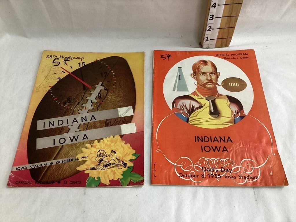 1949 & 55 Iowa vs. Indiana Football Programs, 8”