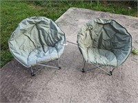 (2) Green Folding Chairs