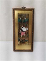 MCM Peggy Law Hand Decorated Art Glass Picture