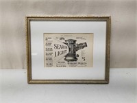 1896 Wood Framed Search Light Advertising Picture