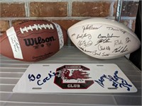 2 SIGNED FOOTBALLS, GEORGE ROGERS SIGNED LICENSE