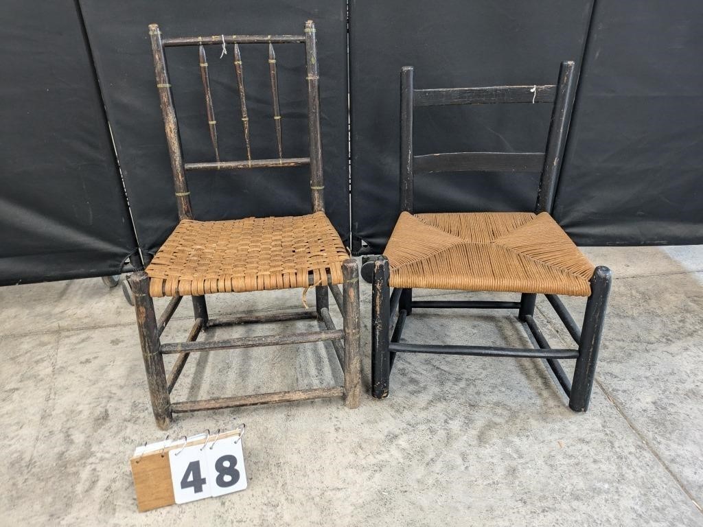 Two Woven Child's Chairs