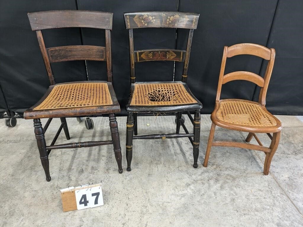 3 Cane Seat Chairs