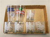 Seven Anheuser Busch Bar Glasses