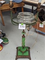 Jadeite Fish Bowl Lamp - 38"