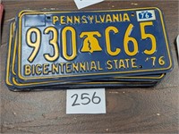 Lot of 6 Pennsylvania Bicentennial License Plates