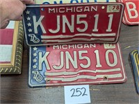 Michigan 1976 Bicentennial License Plates