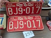 1976 Missouri Bicentennial License Plates