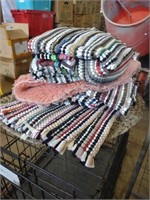 Lot of 9 throw rugs
