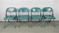 Set Of 4 Folding Metal Chairs